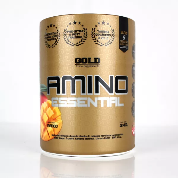Ver más sobre Suplementos Aminoacido Gold Amino Essential x 240 grs Mango, Argentina