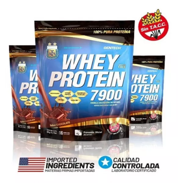 Ver más sobre Suplementos Proteína Gentech Whey Protein 7900 AFA Pack x 3 Kgs, Argentina
