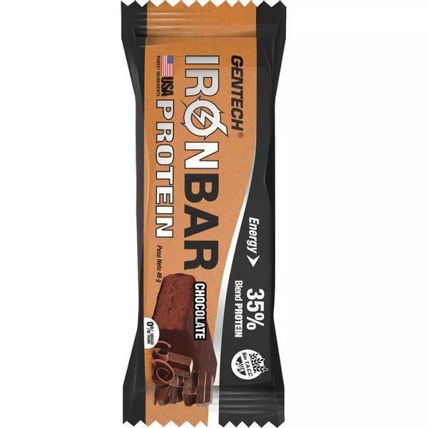 Barras de Proteinas Gentech Iron Bar 46 grs Chocolate