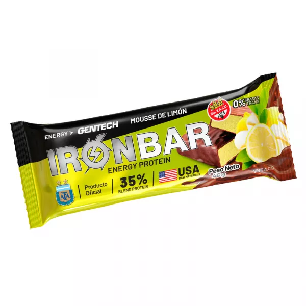 Barras de Proteinas Gentech Iron Bar 46 grs Limon