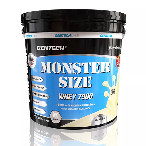 Proteína Gentech Monster Size Whey Protein AFA 7900 5 Kgr Vainilla