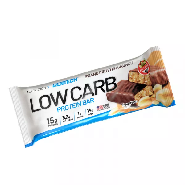 Barras de Proteinas Gentech LOW CARB Protein Bar x unidad Peanut Butter Cruch