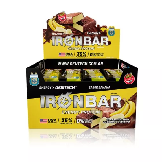 Barras de Proteinas Gentech Iron Bar x 20 barras 46 grs | Suplementos | Barras de Proteinas 