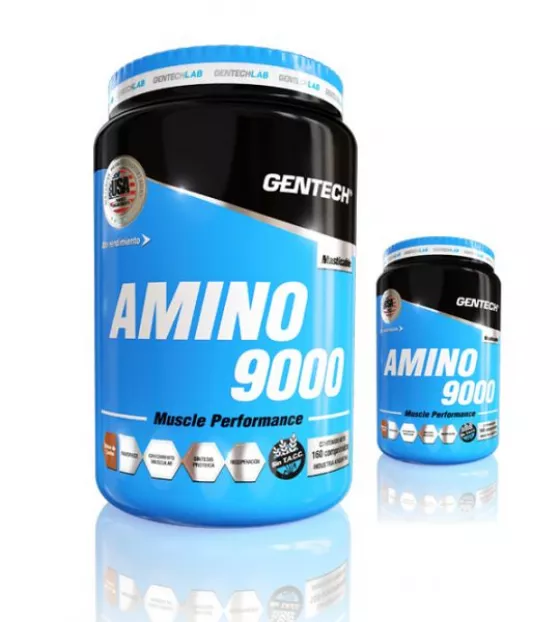 Aminoacidos Gentech Amino 9000 x 160 comp | Suplementos | Aminoacidos Completos 